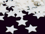 White Star Shaped Confetti, 1/4"